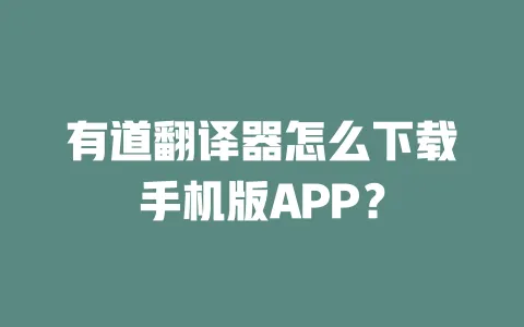 有道翻译器怎么下载手机版APP? 一