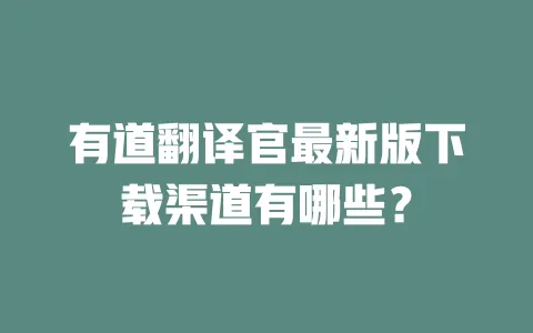 有道翻译官最新版下载渠道有哪些? 一