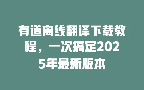 有道离线翻译下载教程,一次搞定2025年最新版本 一