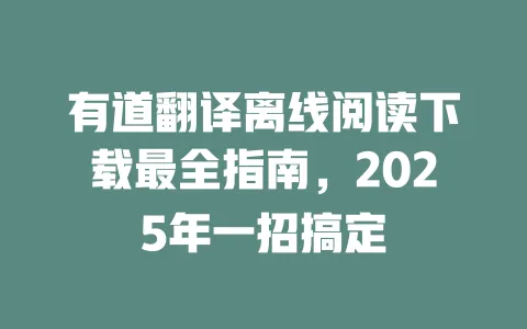 有道翻译离线阅读下载最全指南,2025年一招搞定 一